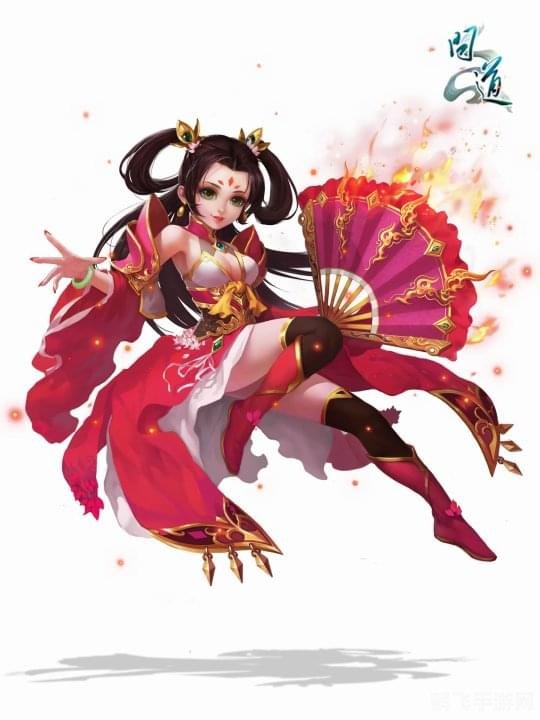 问道手游火女套装图,问道手游火女套装,烈焰之中的战斗女神
