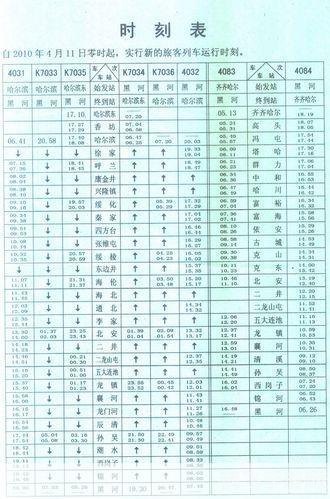 极品时刻列车表,极品时刻列车表