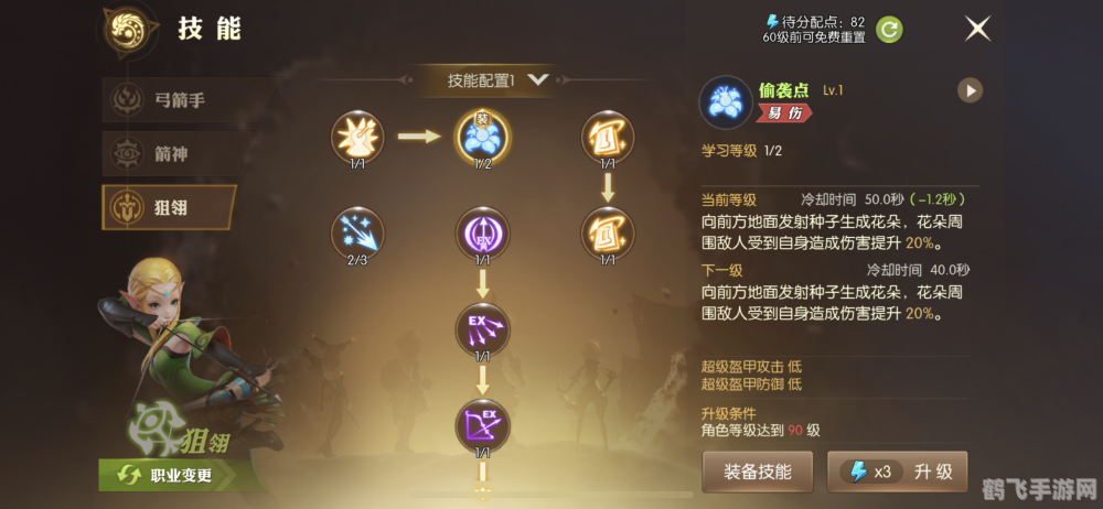 龙之谷手游狙翎职业刷图加点攻略