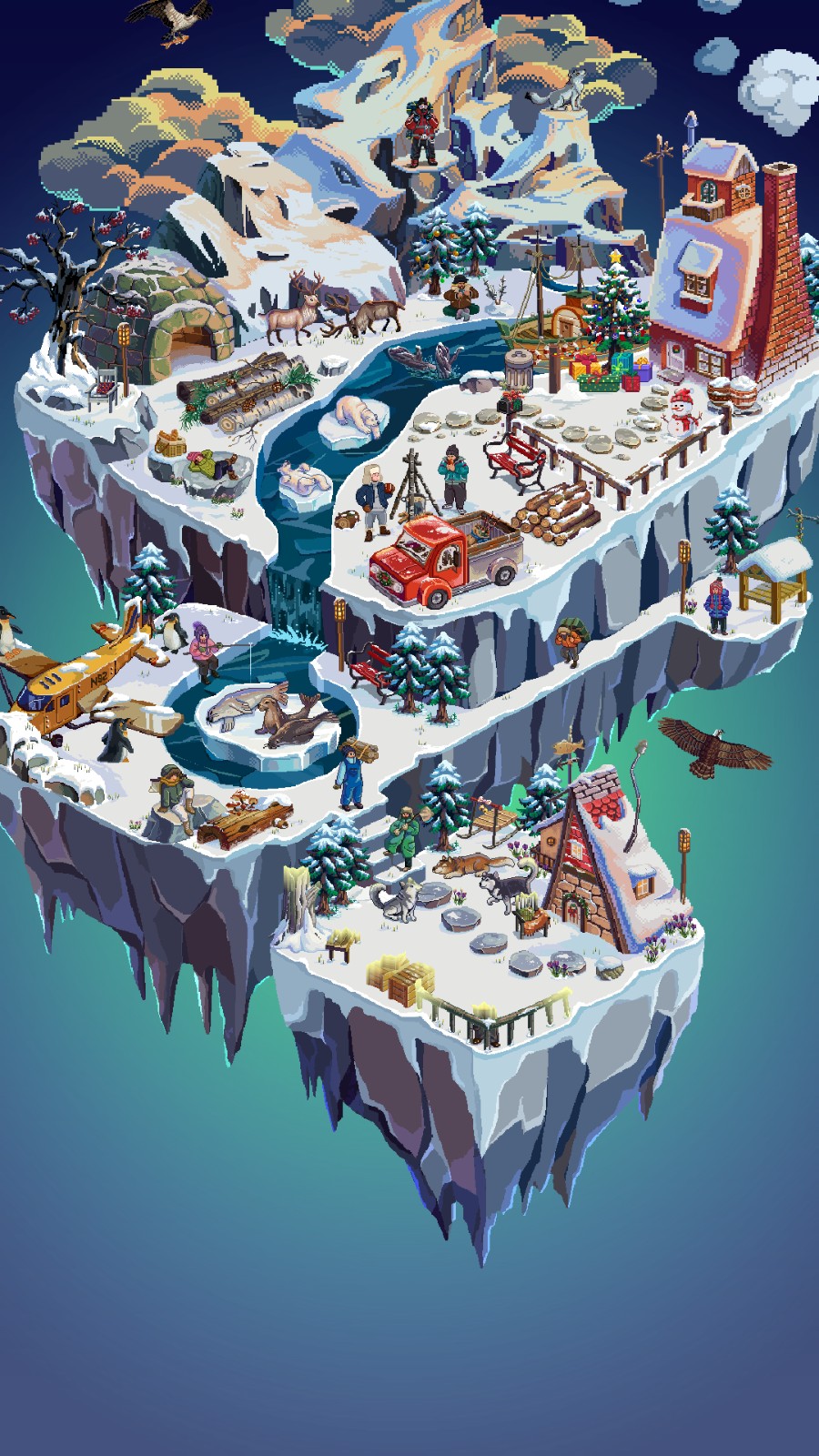 像素艺术彩色岛